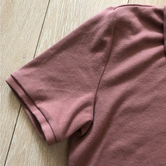 Aritzia Sunday Best Audio Top Cropped Polo Shirt in Epicurean Brown Size M - Picture 5 of 11